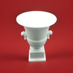 Vtg MCM Retro Light Blue Vase Pedestal Ceramic 6" Tall Decorative Collectible